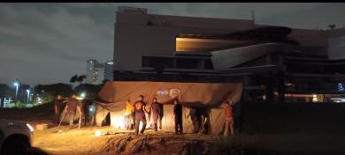 Swa Army Dirikan Tenda Misi Kemanusiaan Dampak Gempa di Lapangan Lagoon