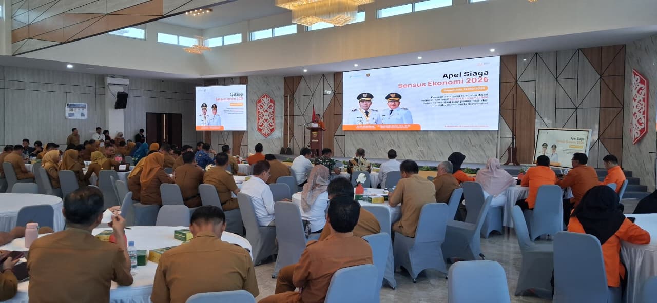 Kasdim 0901/Samarinda Hadiri Apel Siaga Sensus Ekonomi 2026 di Gedung Arutala Ballroom Bapperida Kot