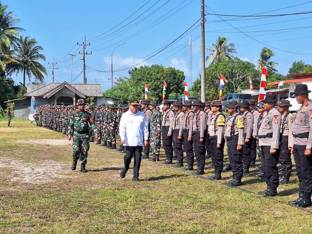 Prajurit Lanal Bintan Ikuti Upacara Pembukaan TMMD Ke-129 Kodim 0315/TPI di Desa Busung