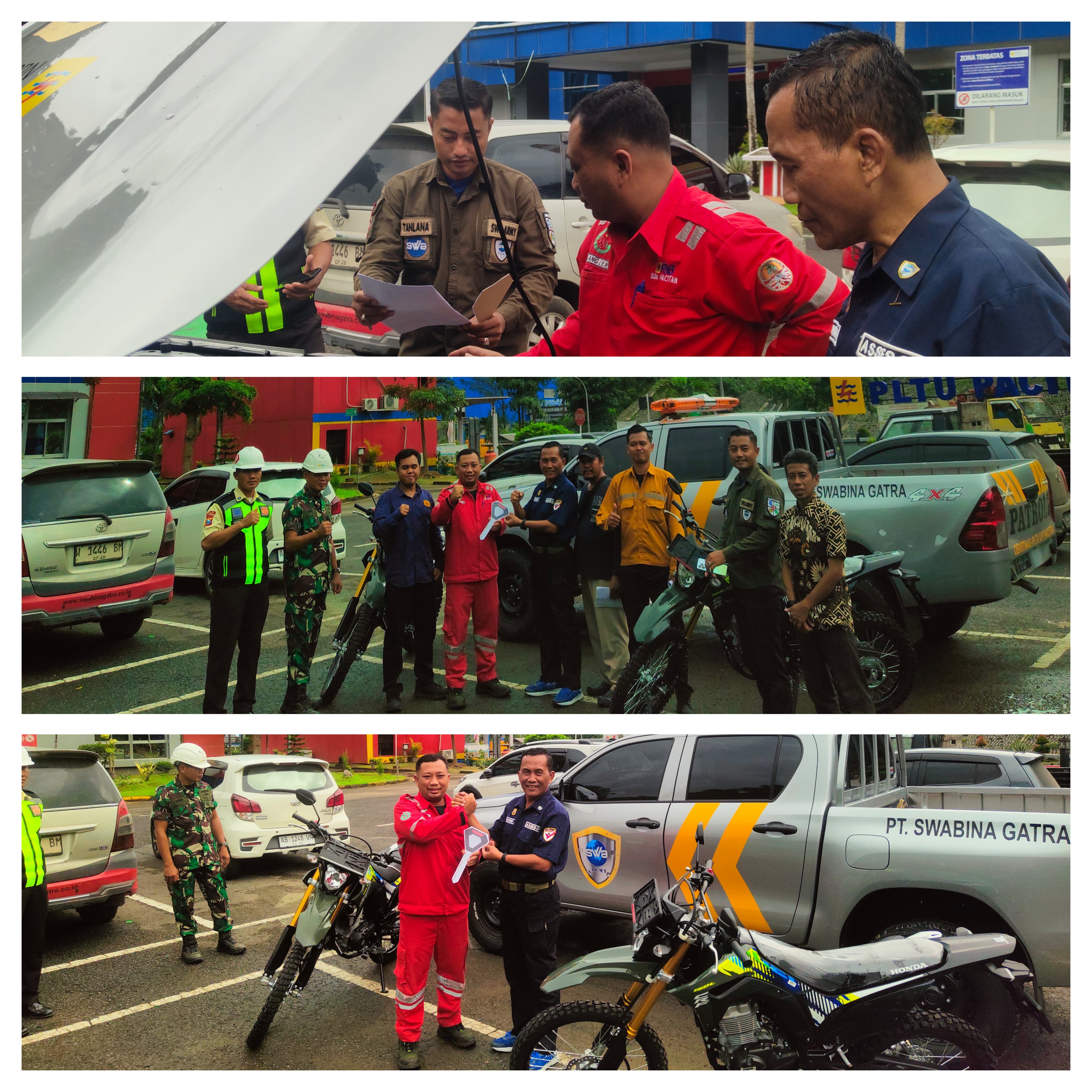 Perkuat Keamanan PLTU Pacitan, Swabina Gatra Kerahkan Mobil dan Sepeda Motor Patroli