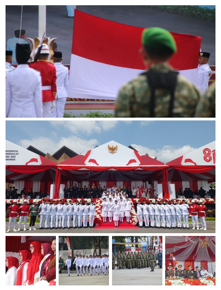 Dandim 0901/Samarinda Hadiri Upacara Peringatan Detik-Detik Proklamasi Kemerdekaan RI Ke-81 di Kota 