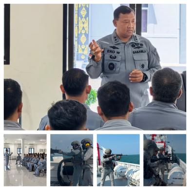 Bakamla RI Gelar Latihan Menembak di Laut Bakamla RI Gelar Latihan Menembak di Laut