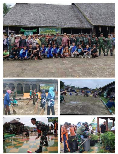 Kodim 0901/Samarinda dan Jajaran Koramil Gelar Karya Bakti dan Aksi Bersih-bersih Lingkungan
