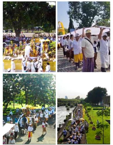 Dua Ribu Umat Hindu Surabaya Jalani Prosesi Upacara Melasti di Pantai Arafuru