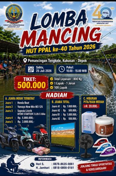 PPAL Gelar Lomba Mancing Dalam Rangka HUT Ke-40, Ajak Masyarakat Meriahkan Semangat Kebersamaan